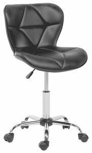 Sedia da scrivania Girevole in ecopelle nera regolabile in altezza Studio moderno per l'home office con rotelle Beliani