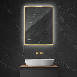 Oltens Nordlis specchio 60x80 cm rettangolare con illuminazione con tappetino riscaldante oro 64115800