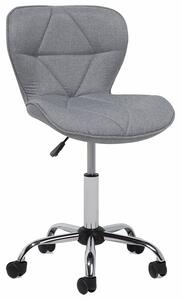 Sedia da scrivania Girevole in ecopelle grigia regolabile in altezza Studio moderno per l'home office con rotelle Beliani