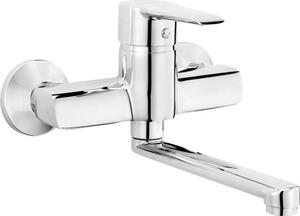 Miscelatore monocomando da parete, design elegante, efficienza idrica, cromo, cromo, attacco G1/2