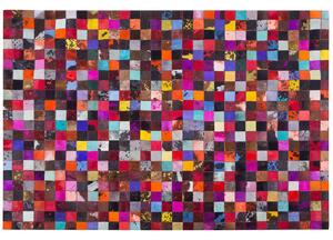 Tappeto Multicolore 200 x 300 cm Vera Pelle Bovina Patchwork Lavorato a Mano Beliani