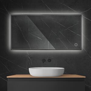Oltens Nordlis specchio 60x120 cm rettangolare con illuminazione con tappetino riscaldante nero 64112300