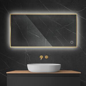 Oltens Nordlis specchio 60x120 cm rettangolare con illuminazione con tappetino riscaldante oro 64112800