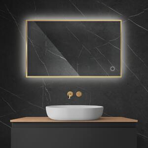 Oltens Nordlis specchio 60x100 cm rettangolare con illuminazione con tappetino riscaldante oro 64111800