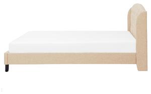 Letto a doghe Tessuto in poliestere beige Poggiatesta imbottito trapuntato 160 x 200 cm Design moderno Beliani