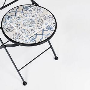 Set bistrot da giardino in mosaico con tavolino 60x60 e sedie pieghevoli Erice Bizzotto - Bizzotto