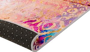 Tappeto tappetino Moquette Tessuto in poliestere Multicolore Motivo astratto Fondo rivestito in gomma 160 x 230 cm Beliani
