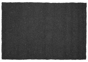 Tappeto grigio scuro 160 x 230 cm in feltro di lana con palline intrecciate a mano Beliani