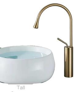 Miscelatore per lavabo, monocomando, montaggio a incasso, finitura oro spazzolato