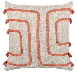 Set di 2 cuscini decorativi-arancio 45 x 45 cm motivo astratto con imbottitura accessori decorativi soggiorno camera da letto Beliani