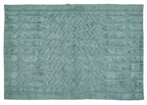 Tappeto in morbido cotone verde menta 140 x 200 cm con motivo geometrico camera da letto soggiorno Beliani