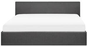 Struttura del letto grigio 180 x 200 cm con contenitore rialzato con testiera Beliani
