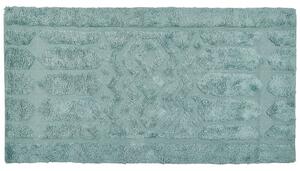Tappeto in morbido cotone verde menta 80 x 150 cm con motivo geometrico camera da letto soggiorno Beliani
