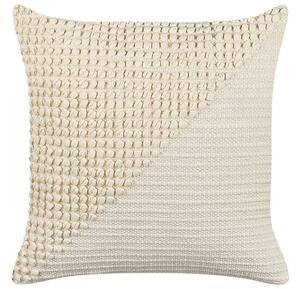 Cuscino decorativo beige e crema 45 x 45 cm motivo geometrico con imbottitura complementi d'arredo soggiorno camera da letto Beliani