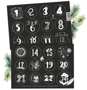 Adesivi numerici del calendario dell'Avvento - 24 adesivi numerici 1-24 Natale | Adesivi dell'Avvento unici per momenti speciali | Adesivi del calendario dell'Avvento