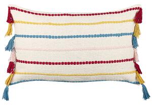 Cuscino decorativo multicolore 40 x 60 cm a righe con imbottitura accessori decorativi Beliani