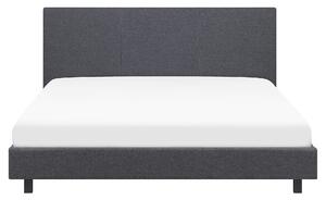 Letto a doghe Tessuto in poliestere grigio imbottito 160 x 200 cm Design moderno Beliani