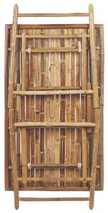 Tavolo pieghevole in bambù colore naturale 120 x 70 cm giardino stile boho minimalista Beliani