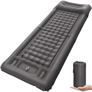 Materasso gonfiabile, con pompa integrata, resistente all'umidità, colore grigio