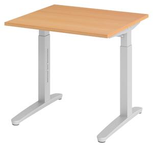 Scrivania bümö serie XB - Struttura: argento, finitura: faggio, dimensioni: 80 x 80 cm