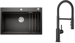 Set lavello in granito Blanco Etagon 8 525892, rubinetto da cucina Blanco Catris-S 525793