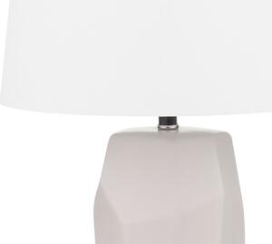 Lampada da comodino con base in ceramica rosa paralume color bianco stile moderno contemporaneo Beliani