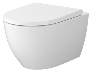 Cersanit Zen vaso wc con copriwater a discesa lenta sospeso senza brida con scarico a vortice bianco lucida S701-719