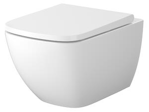 Cersanit Zen vaso wc con copriwater a discesa lenta sospeso senza brida con scarico a vortice bianco lucida S701-882