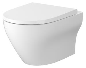 Cersanit Larga vaso wc con copriwater a discesa lenta sospeso senza brida con scarico a vortice bianco lucida S701-885