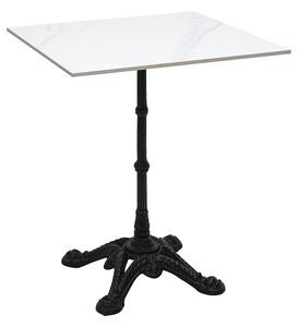Tavolo bistrot quadrato in pietra minerale e metallo nero L60 cm CONTY