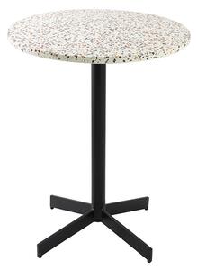 Tavolo bistrot rotondo in terrazzo e metallo nero D60 cm MEERA