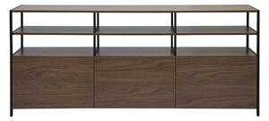 Buffet basso finitura legno scuro noce e metallo nero L180 cm MAXENCE