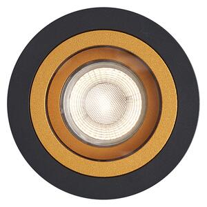 Set di 6 faretti da incasso moderni neri con oro orientabili e inclinabili IP44 - Chuck