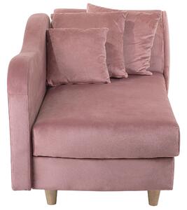 Chaise longue a versione destra in velluto rosa con contenitore in stile moderno soggiorno Beliani