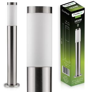 LUMILED lampada da terra per esterni 65cm luce bitta IP44 acciaio inox E27 luce da giardino lampada da terra argento luce sentiero luce da esterno luce da terra lampada da terra per esterni
