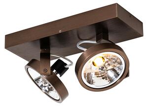 Faretto di design bronzo scuro 2 luci orientabile e inclinabile - Go