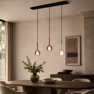 S.luce Belluna tavolo da pranzo lampada a sospensione 3 luci 120cm baldacchino fumo 3 luci rotondo