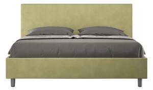 Letto matrimoniale ADELE con testata e Letto imbottiti, rivestimento in Microfibra dimensioni 160x190 cm, Spessore Testata 3 cm effetto trapuntato colore T� verde