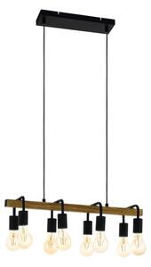Eglo 43316 - Lampada a sospensione con cavi ERRIBERA 8xE27/40W/230V rovere/nero