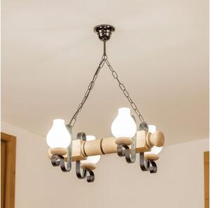 Brilagi - Lampadario a catena RUSTIC 4xE14/40W/230V rovere