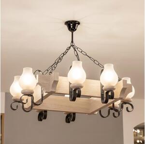 Brilagi - Lampadario a catena QUEEN 8xE14/40W/230V rovere
