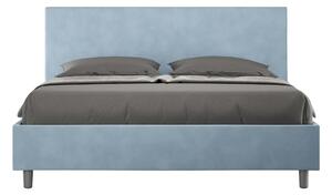 Letto matrimoniale ADELE con testata e Letto imbottiti, rivestimento in Microfibra dimensioni 160x190 cm , spessore Testata 3 cm effetto trapuntato colore Azzurro