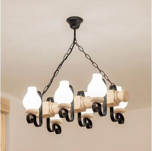 Brilagi - Lampadario a catena RUSTIC 6xE14/40W/230V rovere