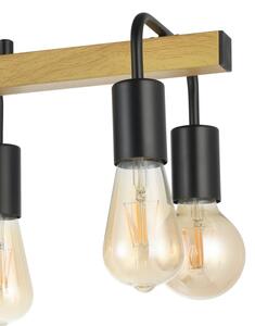 Eglo 43316 - Lampada a sospensione con cavi ERRIBERA 8xE27/40W/230V rovere/nero