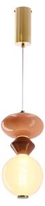 Lampada a sospensione LED su cavo FLORES LED/10W/230V oro/arancione/marrone
