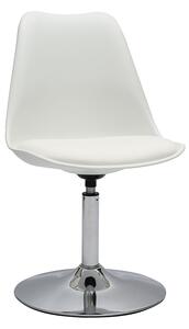 Sedia design girevole bianca e metallo cromato STEEVY V2