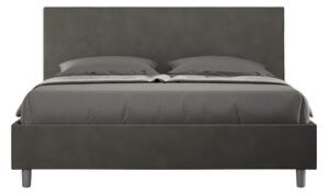 Letto matrimoniale ADELE con testata e Letto imbottiti, rivestimento in Microfibra dimensioni 160x190 cm Spessore Testata 3 cm effetto trapuntato colore Grigio