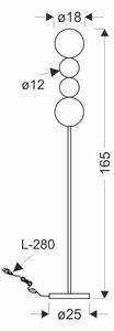 Lampada da terra PLAYA LED/15W/230V nera