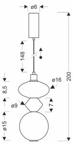 Lampada a sospensione LED su cavo FLORES LED/10W/230V oro/arancione/marrone