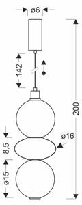 Lampadario LED su cavo FLORES LED/12W/230V oro/arancione